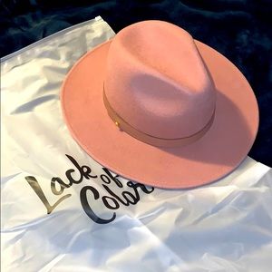 Lack Of Color Pink Wide Brim Fedora Hat